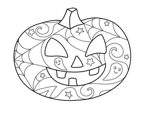 Coloring page laughing pumpkin
